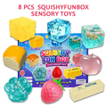 8-Piece Set Box Malt Sugar Stress Relief Fidget Toys, Sensory Bundle, Creative Slow-Return Squishy, Party Gift, 8 Different Styles