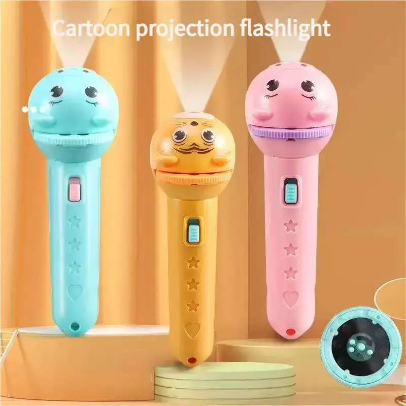 GOFMOON Kids Projection Flashlight, Bedtime Story Projector Toy, 6 Slides with 48 Patterns, Safe ABS Material, Interactive Early Learning STEM Tool for Toddlers, Portable Visual Cognitive Gift, Easy-to-Use Science Aid for Parents & Teachers.