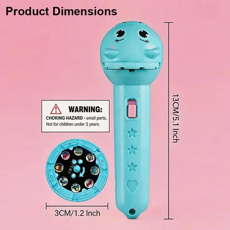 GOFMOON Kids Projection Flashlight, Bedtime Story Projector Toy, 6 Slides with 48 Patterns, Safe ABS Material, Interactive Early Learning STEM Tool for Toddlers, Portable Visual Cognitive Gift, Easy-to-Use Science Aid for Parents & Teachers.