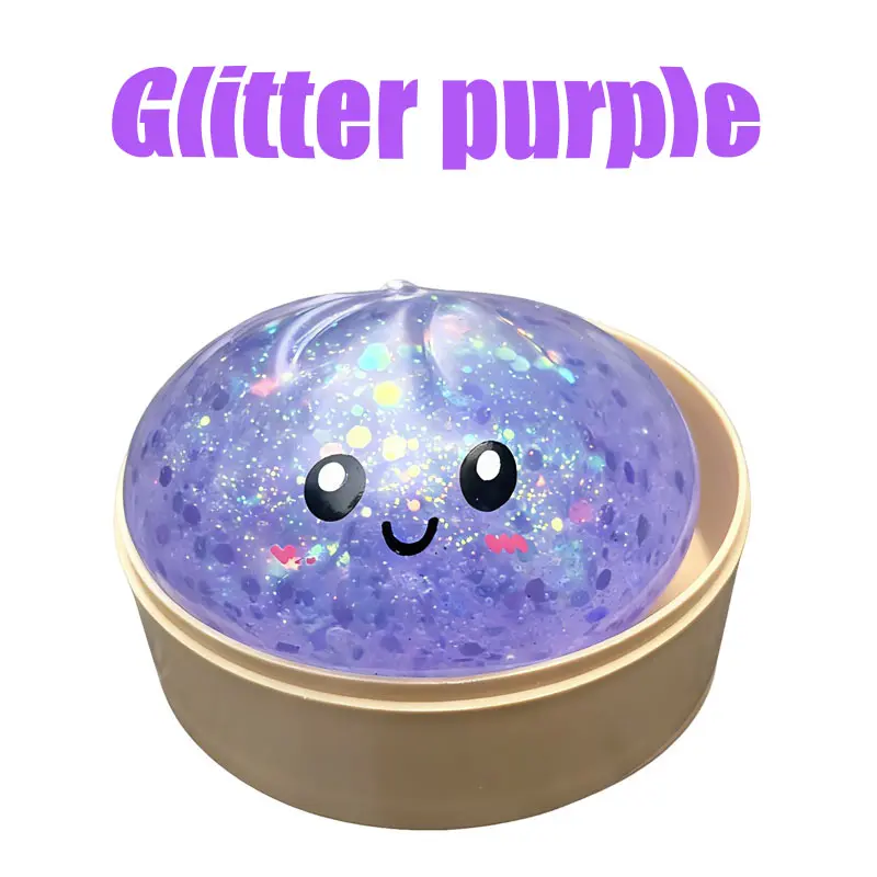 Glitter Dumpling Squishy with Box, Soft Sensory Squeeze Toy for Stress Relief, Mystery Glitter Dumplings, Decompression Dough, Not Blind Box, You Can Choose Your Favorite Color Freely
