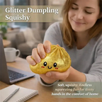 Glitter Dumpling Squishy with Box, Soft Sensory Squeeze Toy for Stress Relief, Mystery Glitter Dumplings, Decompression Dough, Not Blind Box, You Can Choose Your Favorite Color Freely