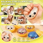 Glitter Dumpling Squishy with Box, Soft Sensory Squeeze Toy for Stress Relief, Mystery Glitter Dumplings, Decompression Dough, Not Blind Box, You Can Choose Your Favorite Color Freely