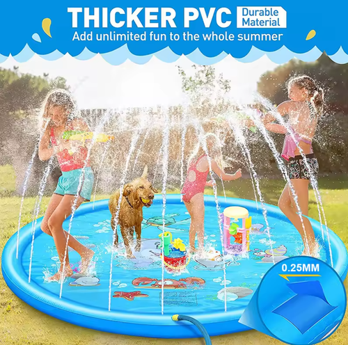 100CM Kids Paddling Pad Inflatable Water Jet Swimming Pool Summer Beach Outdoor Games Toy Lawn Swimming Pool Mat Kids Toys